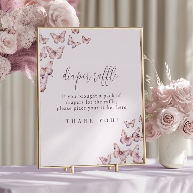 Affiche Brochure à papillon mou et rose (Créateur téléchargé)