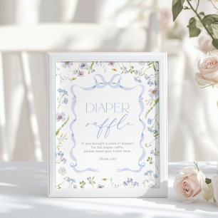 Affiche Brochure Bleu Bow Fleur sauvage Brochure