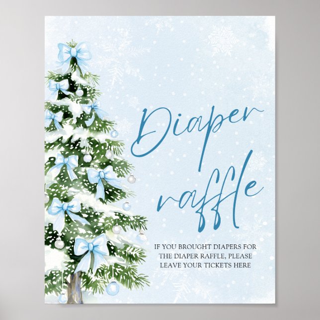 Affiche Brochure bleue Arbre de Noël Baby shower Déchets R (Devant)
