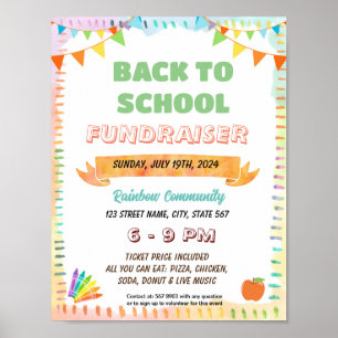 Affiche Brochure colorée modifiable retour à l'école