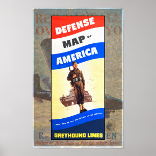 Affiche BROCHURE DE DÉFENSE 2ÈME GUERRE MONDIALE vintage D