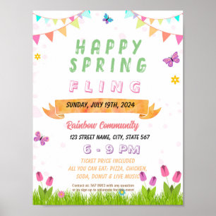 Affiche Brochure de l'école Editable Spring Fling