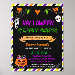 Affiche Brochure de lecteur de bonbons Halloween modifiabl