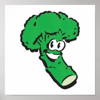 Affiche brocoli souriant