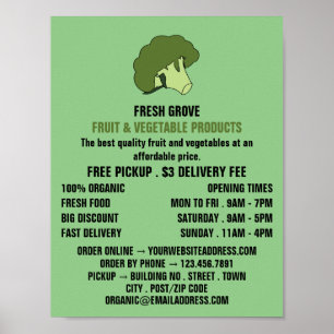 Affiche Brocoli vert, Greengrocers