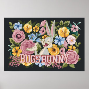 Affiche Broderie graphique florale de BUGS BUNNY™