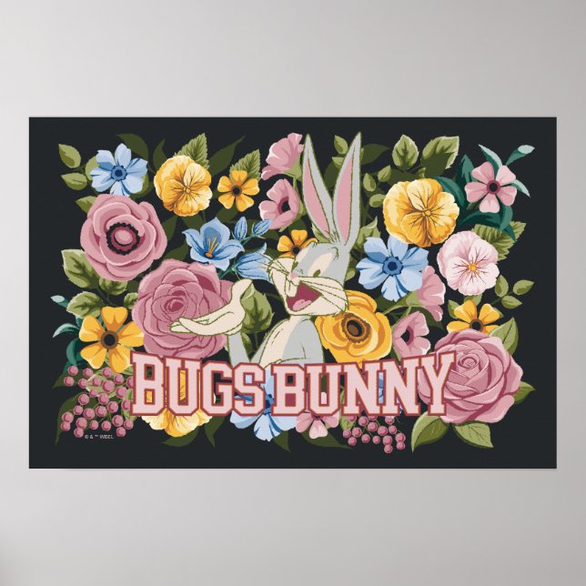 Affiche Broderie graphique florale de BUGS BUNNY™ (Devant)