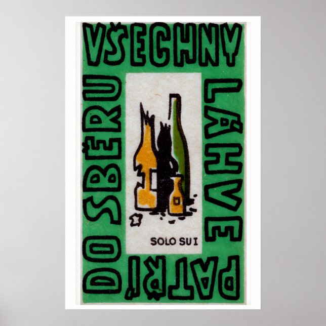 Affiche Broken Alcohol Bottles - Matchbox Print - Czech (Devant)