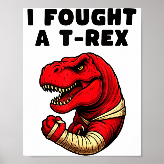 Affiche Broken Arm Recovery T-rex Kids Boys Dinosaur  (Devant)