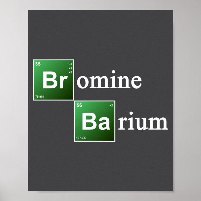 Affiche Bromine And Barium Periodic Table Chemistry Elemen (Devant)