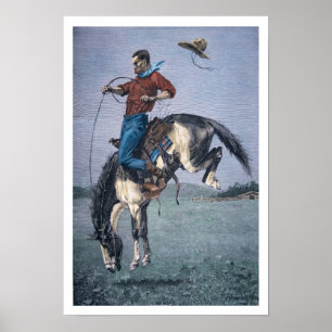 Affiche Bronco-Type (gravure colorée)