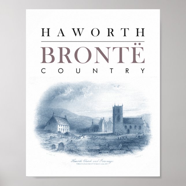 Affiche Bronte Country avec Haworth Church et Parsonage (Devant)