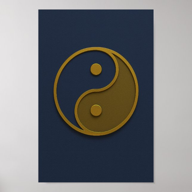 Affiche Bronze de la marine Yin Yang (Devant)