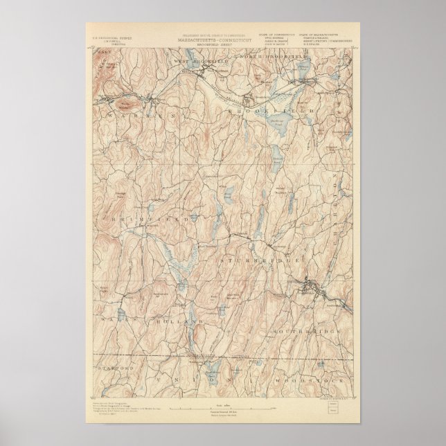 Affiche Brookfield, Massachusetts (Devant)