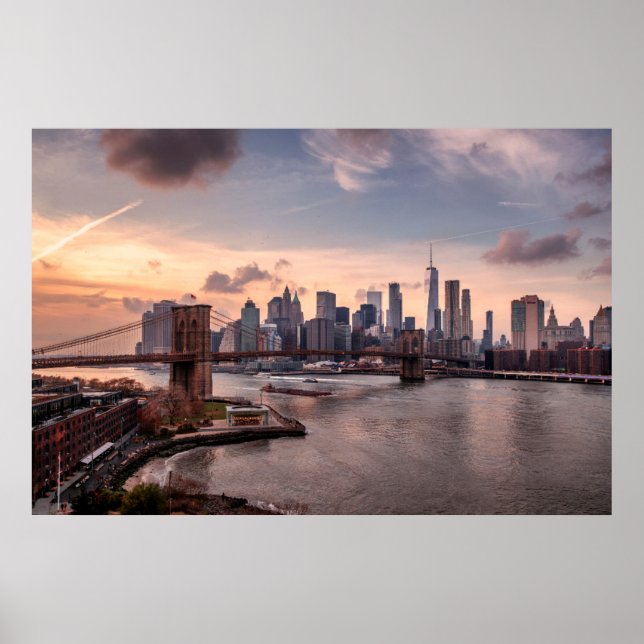 Affiche Brooklyn Bridge and Lower Manhattan (Devant)