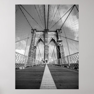 Affiche Brooklyn Bridge Architectural noir et blanc