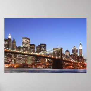 Affiche Brooklyn Bridge et Manhattan Skyline