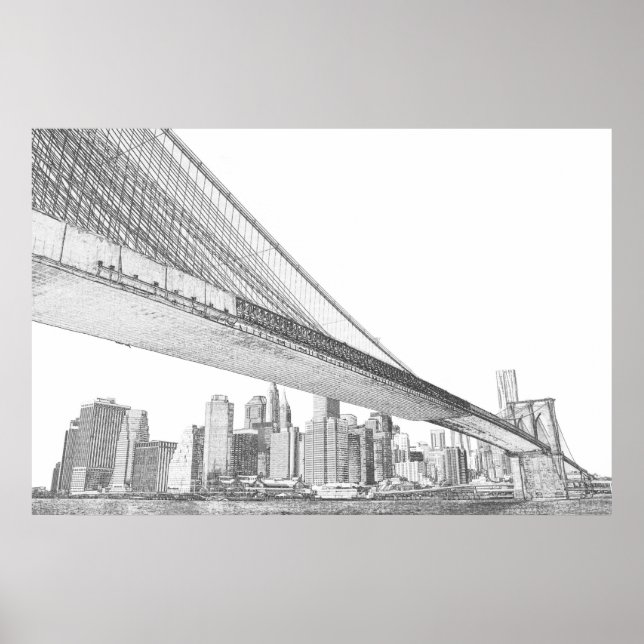 Affiche Brooklyn Bridge, New York City (Devant)