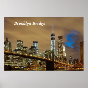 Affiche Brooklyn Bridge NY City Skyline