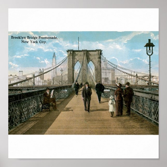 Affiche Brooklyn Bridge Promenade, New York (Devant)