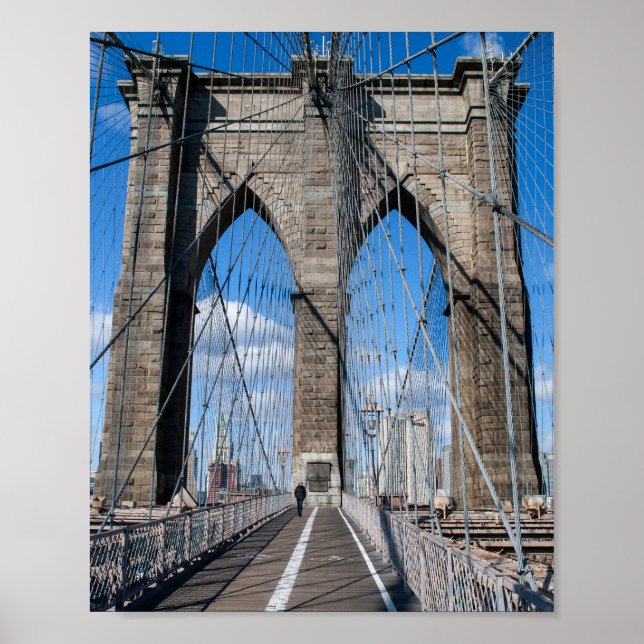 Affiche Brooklyn Bridge sentier de marche (Devant)