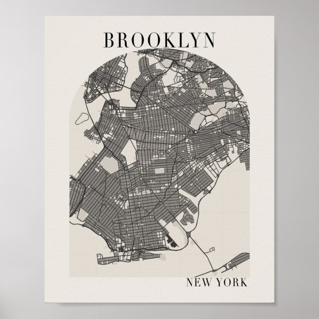 Affiche Brooklyn New York Boho minimal Arc Beige plein (Devant)