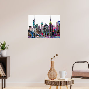 Affiche Brooklyn, New York en Graffiti