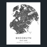 Affiche Brooklyn New York Minimal moderne Circle Street Ca<br><div class="desc">Brooklyn New York Minimal moderne Circle Street Carte</div>