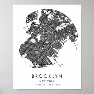 Affiche Brooklyn New York Minimal moderne Circle Street Ca