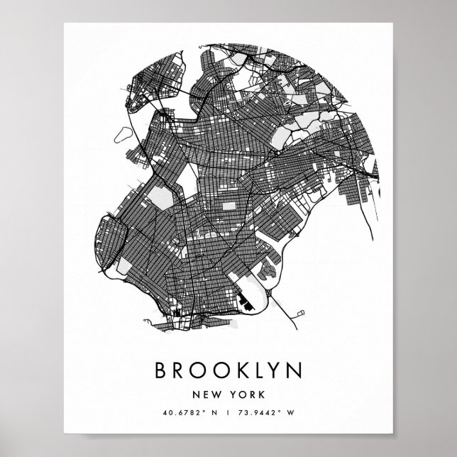Affiche Brooklyn New York Minimal moderne Circle Street Ca (Devant)