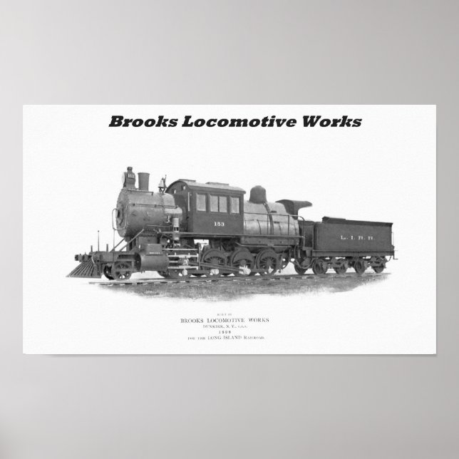Affiche Brooks Camelback Locomotive, Long Island Railroad (Devant)