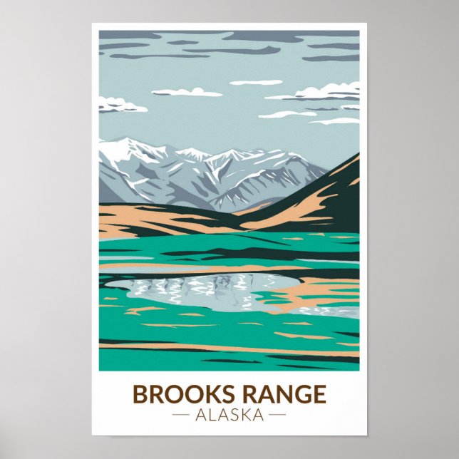 Affiche Brooks Range Mountains Alaska Vintage (Devant)
