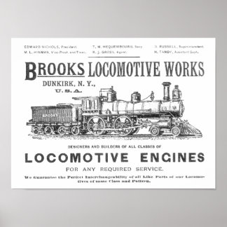 Affiche Brooks Steam Locomotive Works 1890 Poster-2