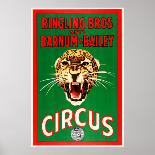 Affiche BROS & BARNUM BAILEY Publicité sur le CIRCUS améri