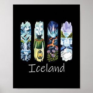 Affiche Brosse à Islande Souvenir de vacances islandais Is