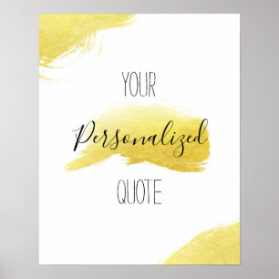 Affiche Brosse or feuille or brosse trait citation personn