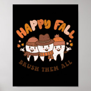 Affiche Brosser Toutes Les Dents De Dentiste D'automne De