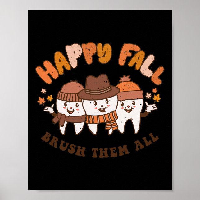 Affiche Brosser Toutes Les Dents De Dentiste D'automne De  (Devant)