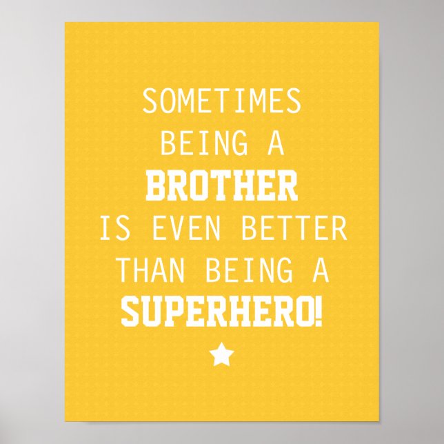 Affiche Brother Better than Superhero - Jaune (Devant)