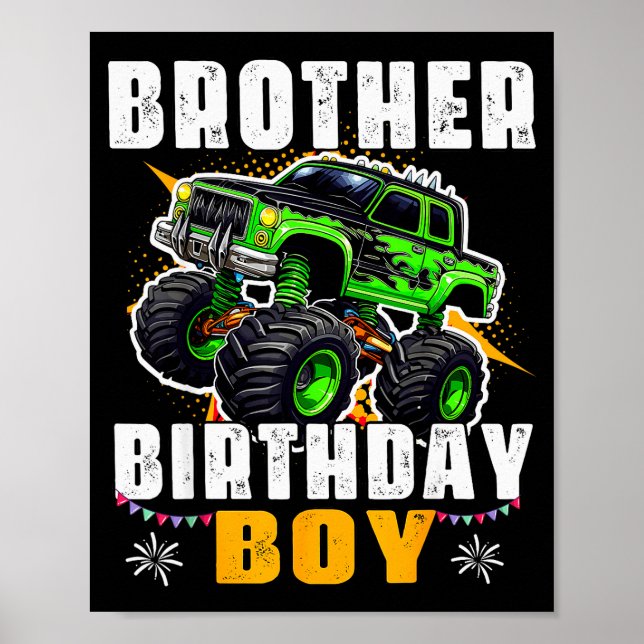 Affiche Brother Of The Birthday Boy Monster Truck Family M (Devant)