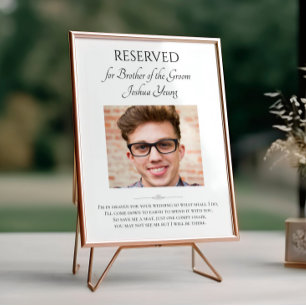 Affiche Brother of the Groom Photo Save A Seat Memorial