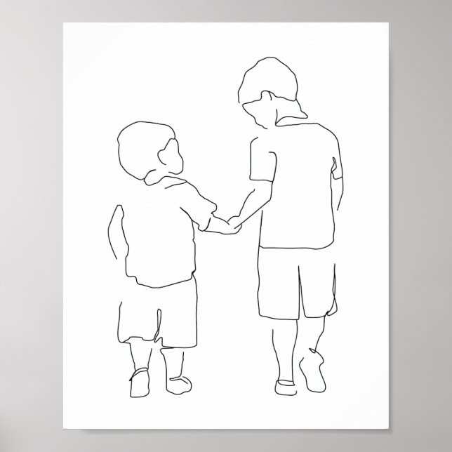 Affiche Brothers Gift, Brothers Print, Brothers Wall Art, (Devant)