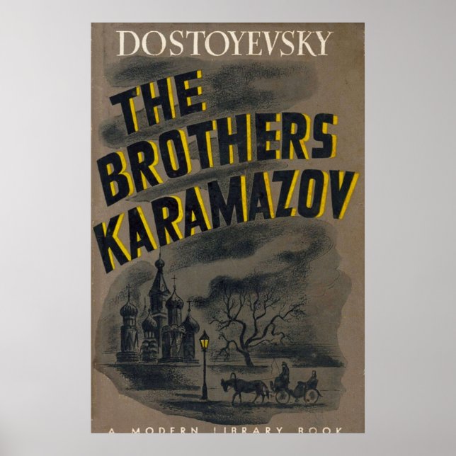 Affiche Brothers Karamazov Dostoevsky livre vintage c (Devant)