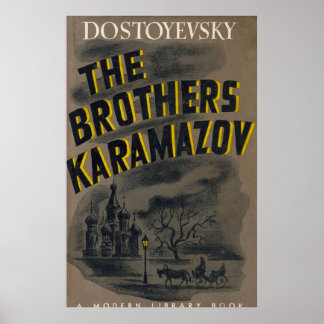 Affiche Brothers Karamazov Dostoevsky livre vintage c