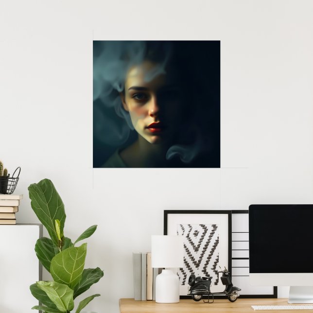 Affiche « Brouillard de Mélinœ » – Un portrait spectral (Bureau à domicile)
