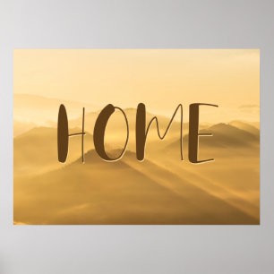 Affiche Brouillard matinal couches dorées lever de soleil