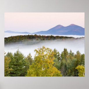 Affiche Brouillard matinal et les Percy Peaks vus depuis l