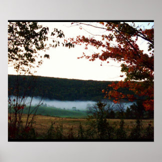 affiche BROUILLARD MATINAL NEWFIELD NEW YORK