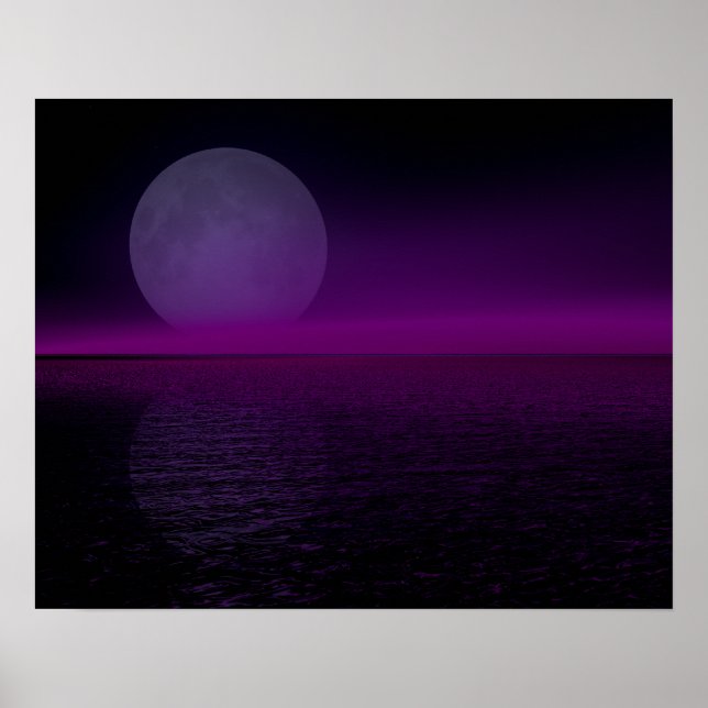 Affiche Brouillard rose croissant de la lune retourné (Devant)