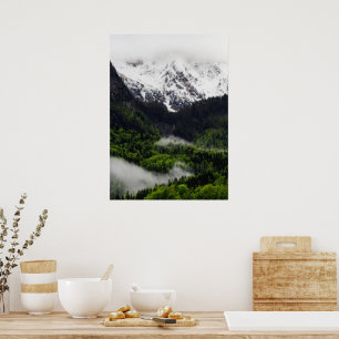 Affiche Brouillard roulant à travers la forêt sous les mon
